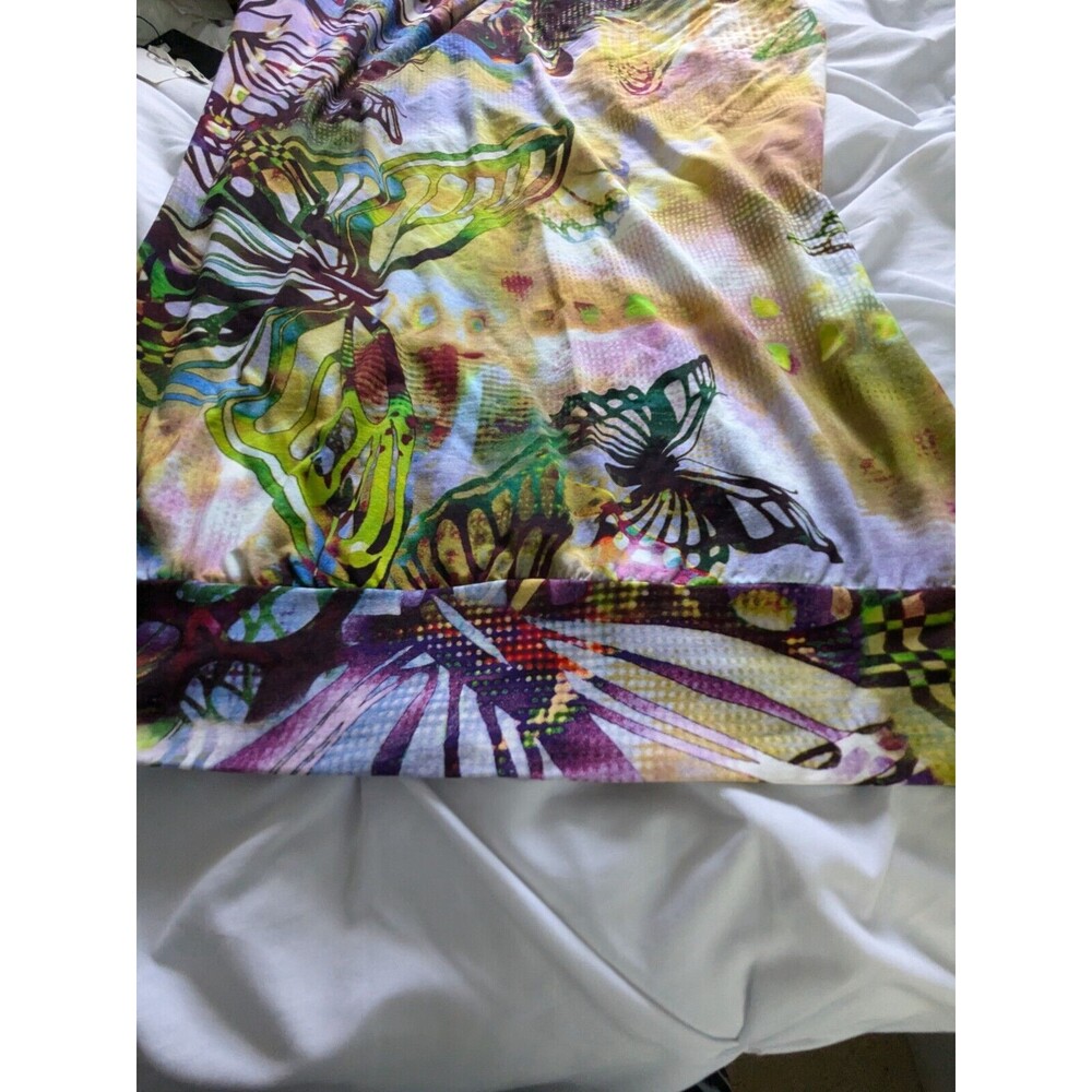 Sao Paulo Dress Women's Sz 12 Bodycon Art Mini Tunic Colorful Y2K Butterfly - Picture 9 of 12